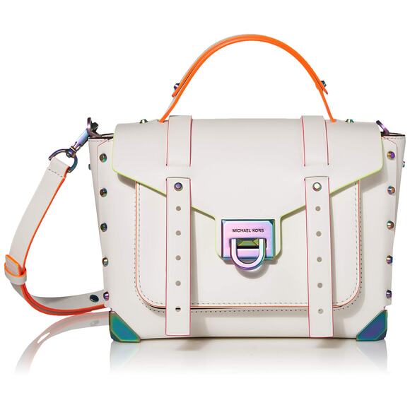 Michael Kors Handbags - NWT MICHAEL Michael Kors Manhattan Medium Top-Handle School Satchel Optic White